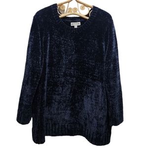 Orvis navy blue chenille sweater size XXL